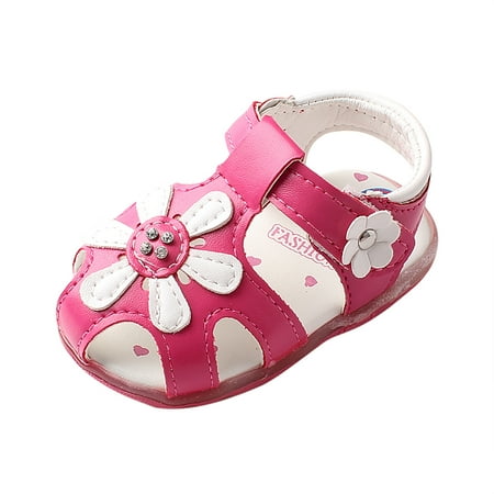 

AnuirheiH Toddler Baby Girls Cute Shoes Hollow Out Soft Little Kids Flowers Glow Non-slip Sandals 4-6$ off 2nd