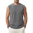 thumbnail image 3 of Tbopshirt Sleeveless Shirts for Men Plus Size Tank Tops Summer Solid Color Washed Vintage Round Neck T-shirt Trendy Sleeveless Short Sleeve Top,S-XXL, 3 of 5