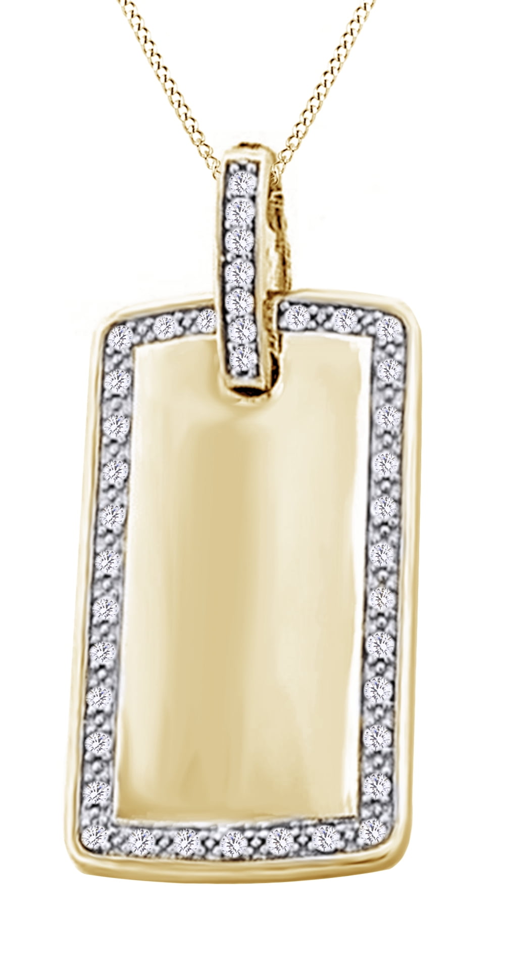 AFFY Round Cut Black Diamond Double Heart Pendant Necklace in14K Gold Over Sterling Silver