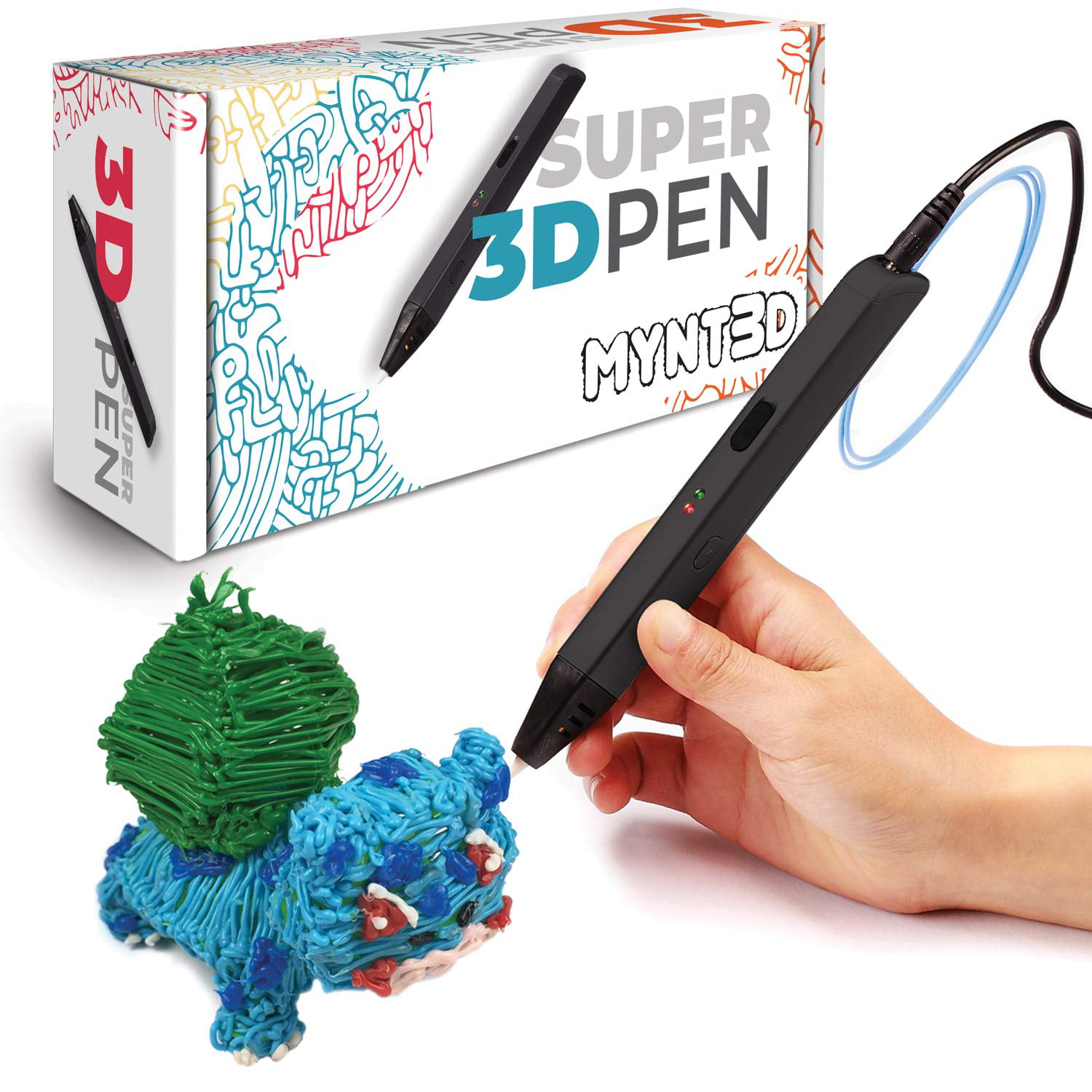 Low Temperature 3D Printing Pen for Kids,Safety Design,Wont Hurt Hands.3D Craft Pen Holiday Toys/Gifts for Adults（Free 12 Color Filament） 