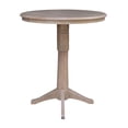 thumbnail image 3 of Wood 36" Round Bar Table and 2 X-back Stools in Washed Gray Taupe - Set of 3, 3 of 7