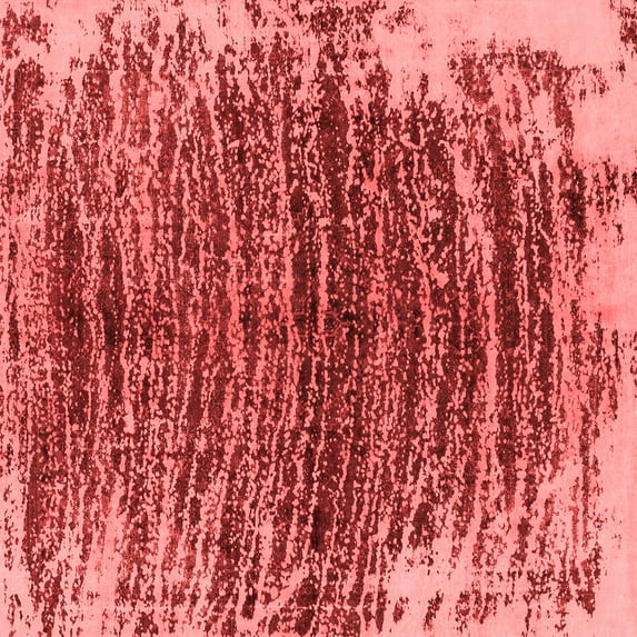 Ahgly Company Indoor Square Abstract Red Modern Area Rugs, 7' Square