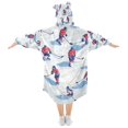 thumbnail image 2 of FORMRS Wearable Blanket Hoodie with Sleeves for Kids Cozy Flannel Sweatshirt, Ice Rink, 2 of 7