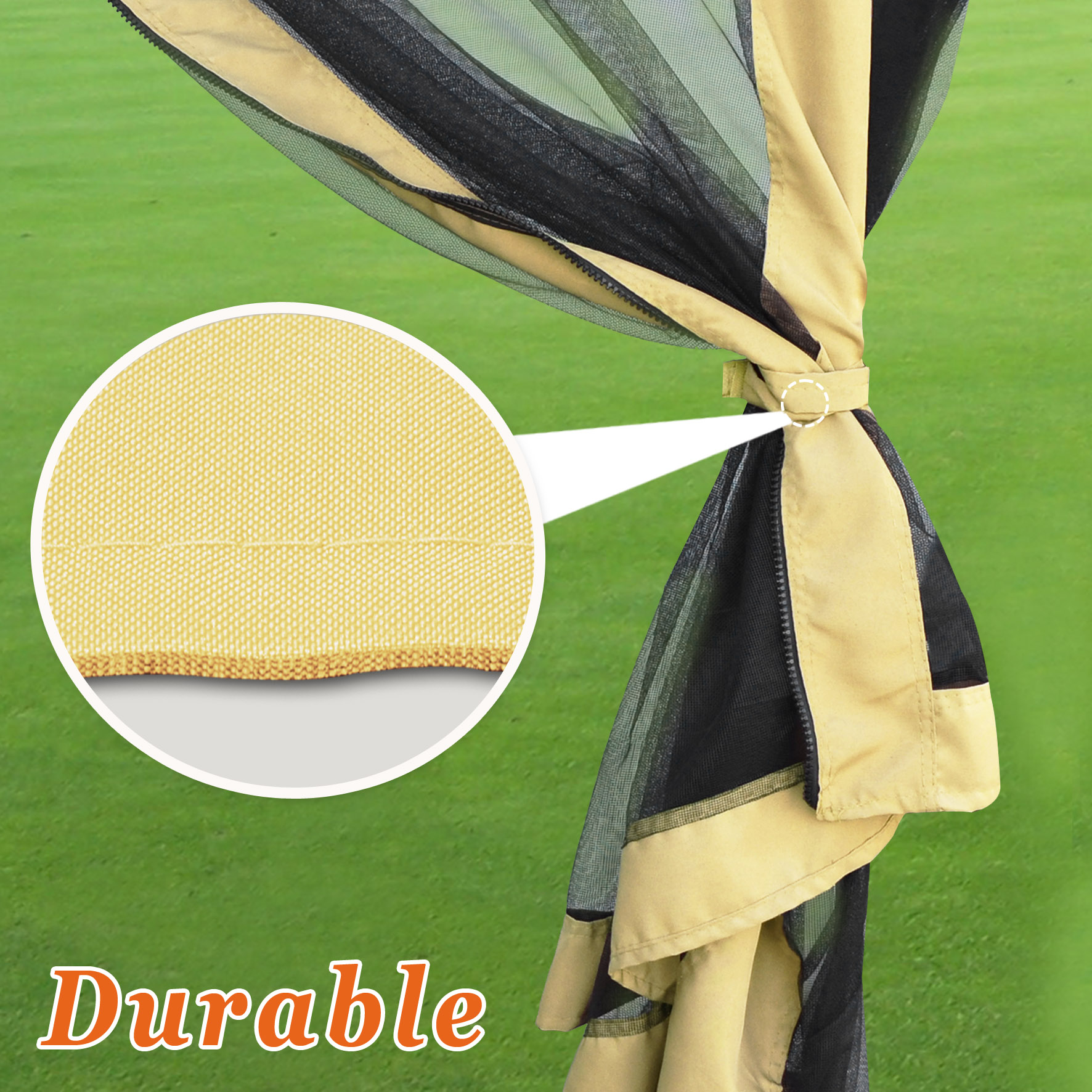 Sunny Replacement Mosquito Netting for 8 x 8 Gazebo, Zippered Mesh Sidewalls, Pack of 4