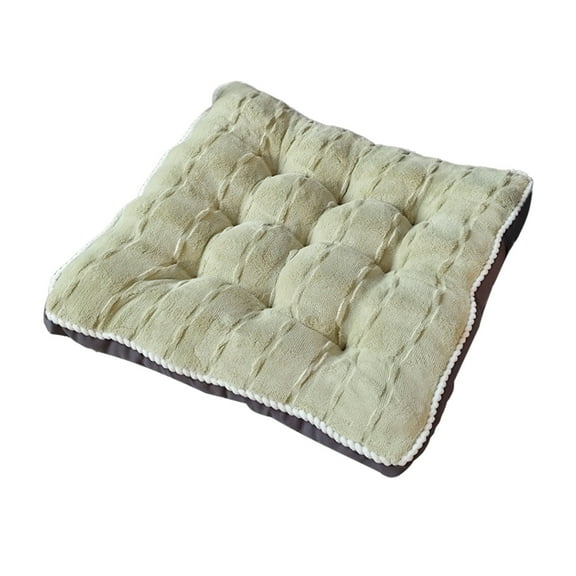 chaungfeng Square Solid Color Velvet Seat Cushion,Winter Insulation Chair Pad Tatami Floor Pillow Cushion for Bedroom Living Room 16"x16" Green