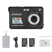 Angle View: Andoer 18M 720P HD Digital Camera Video Camcorder with 2pcs Rechargeable Batteries 8X Digital Zoom -shake 2.7inch LCD Kids Christmas Gift