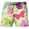 thumbnail image 1 of Pantalones cortos informales de secado rápido para hombre, Shorts con estampado clásico de mariposa de dibujos animados, tabla de playa para correr, surf con cordón Fivean unisex, 1 of 2
