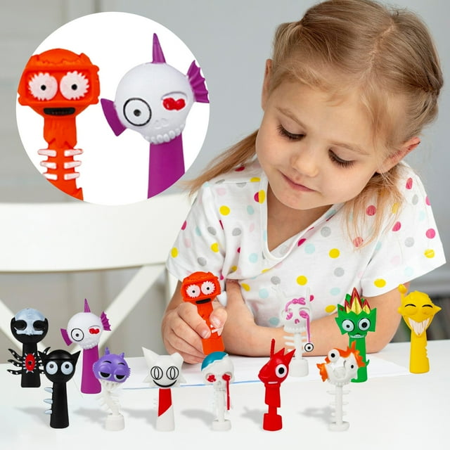 12PCS Sprunki Action Figures Set, Sprunki Incredibox Game Figure Toys, Sprunki Series Characters & Surprises Box Collection, Ideal Christmas Birthday Valentines Gifts for Kids, Boys & Girls (J)