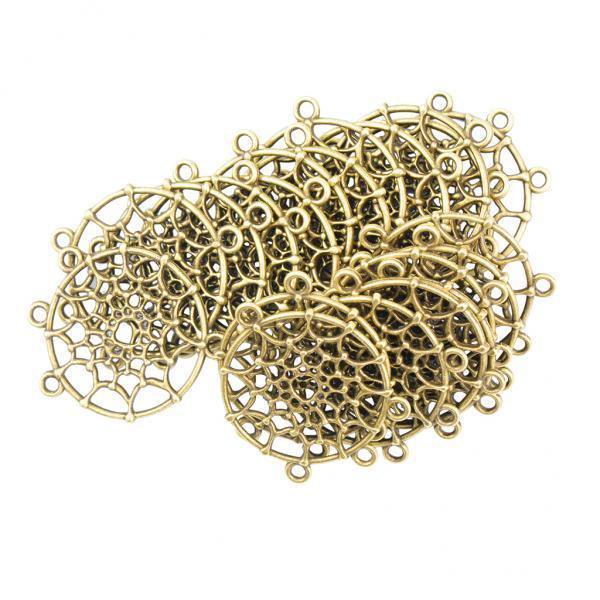 Conectores Colgantes BLESIY 20 Piezas de Bronce Temáticos para Collares Círculos Web