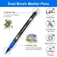 thumbnail image 3 of Dual Tip Brush Pens Art Markers, ASOVNXF 72 Colors Coloring Markers Pens Set with Fine and Brush Tip for Adult Artist Calligraphy Hand Lettering Journal Doodling Writing, 3 of 7