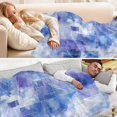 thumbnail image 5 of 70x55 Inches Glow in The Dark Blanket Cozy Throw Camping Blankets for Home and Outdoor Use Blue Squares and Shapes, 5 of 8