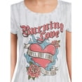 thumbnail image 4 of Women's Burning Love Graphic Tee with Short Sleeves, Sizes XS-XXXL, 4 of 5