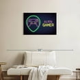 thumbnail image 2 of Elephant Stock Alien Gamer Wall Sign Wall Art - Horizontal Canvas Wall Art - Living Room Wall Decor - Wall Signs Canvas - Gold And Blue Decor - 30" x 20", 2 of 8