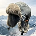 thumbnail image 5 of YUANxueke Trapper Hat for Men Winter Warm Suede Fuzzy Russian Ushanka Trooper Aviator Hats with Ear Flaps, 5 of 5