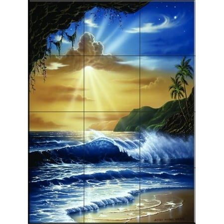 - Ceramic Tile Mural - Ocean Paradise- by Jeff Wilkie - Kitchen backsplash / Bathroom shower