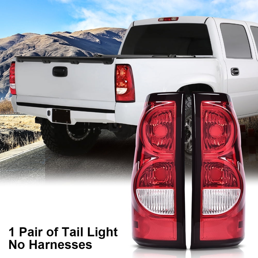 PIT66 Red Tail Lights Fit For 03-06 Chevy Silverado 1500 2500 3500 HD Brake Lamps Pair