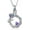 Purple, variant on Rose Flower Cremation Jewelry for Ashes Stainless Steel Heart Crystal Circle Urn Necklace