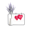 thumbnail image 1 of Tarjeta de Jarrón de Lavanda Artificial Unbranded Dia de San Valentin Corazon Doble, 1 of 3