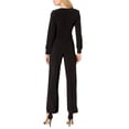 thumbnail image 4 of Adrianna Papell V-Neck Ruched Long Sleeve Zipper Back Solid Jersey Jumpsuit by Curated Brands, 4 of 4