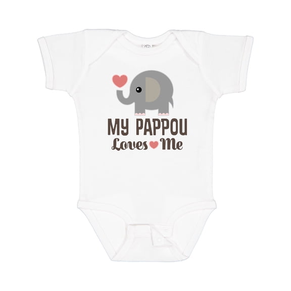 Inktastic My Pappou Loves Me Grandchild Elephant Boys or Girls Baby Bodysuit