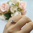 thumbnail image 4 of Oval Art Deco Bridal Ring Aquamarine CZ 925 Sterling Silver Size 5, 4 of 7