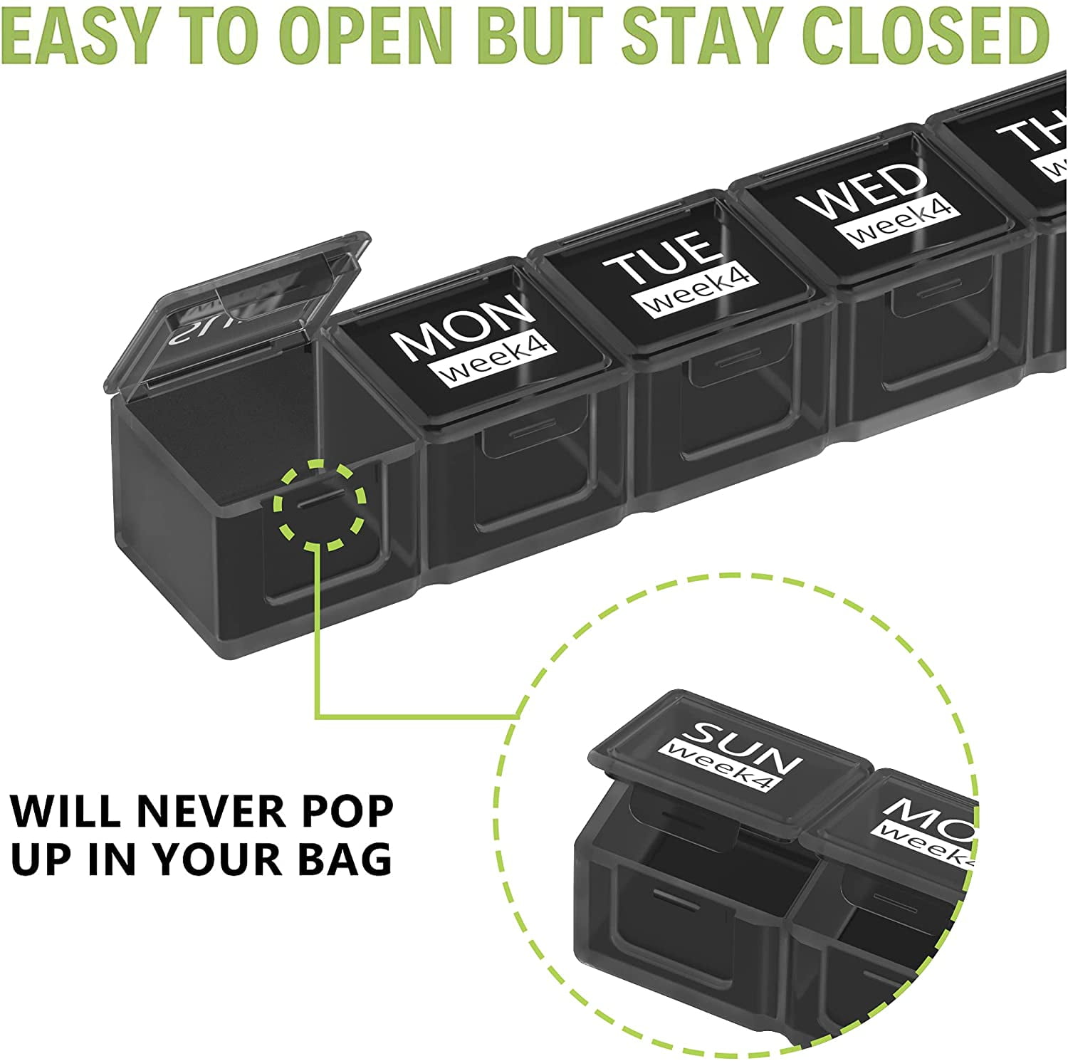 ZzTeck Pill Organizer 2 Times a Day - Weekly AM PM Pill Box Case