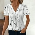 thumbnail image 4 of Fewfanhot Womens Tops Ruffle 3/4 Sleeve Dressy V Neck Casual Flowy Tunic Tops, 4 of 8