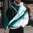 thumbnail image 2 of Miluxas Men's hooded bathroom light and shadow printed pullover long sleeved shirt Green, 2 of 6