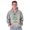 thumbnail image 3 of Funny St Pattys Keep Calm I'm Irish Hoodie Sweatshirt Women Men Brisco Brands S, 3 of 6