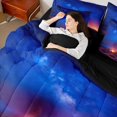 thumbnail image 5 of Manfei Desert Campfire King Bedding 7pcs,Gradient Starry Sky King Bed in a Bag,Blue Purple, 5 of 6