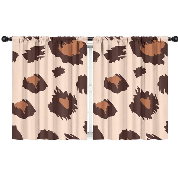 Blackout Kids Curtains,Beige and Brown Of Leopard Print Childrens Insulated Curtains Set Of 2,Bedroom Essentials,Toddler Room Decor 42"x54"