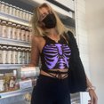thumbnail image 2 of Mialoley Women's Rib Knit Tank Tops, Sleeveless Skeleton Print Crop Tops, 2 of 8