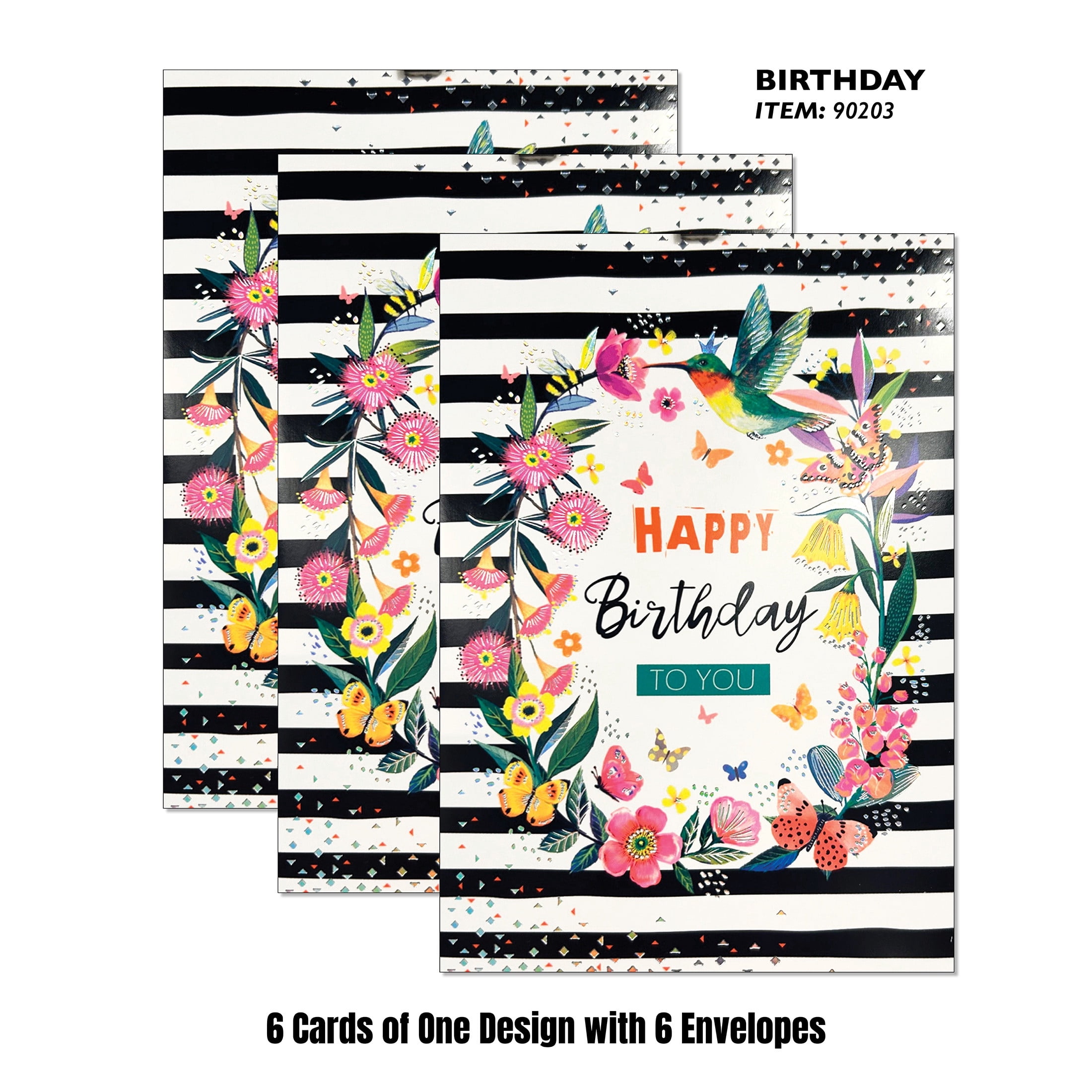 Birthday Card -Bird & Butterfly Circle