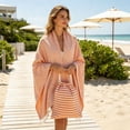 thumbnail image 4 of Convertible Beach Towel Bag 2-in-1 Sand Free Microfiber Towel Backpack Quick Dry, Oversized Stripe Tassel Beach Towel Transforms into Carry Bag for Pool Camping Travel, 4 of 5