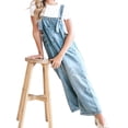 thumbnail image 2 of Sleeveless Women Denim Overalls Casual Straight Leg Jeans Jumpsuit, 2 of 5