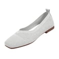 thumbnail image 2 of UDAUDU Women's Knit Ballet Flats Breathable Slip On Shoes Square Toe Business Casual Flats Comfortable Dressy Walking Shoes Gray 7.5 Wide, 2 of 6