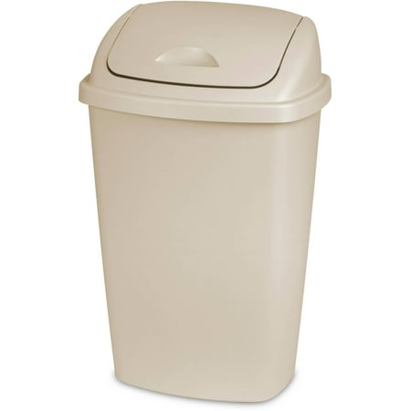 trash can with swing top lid