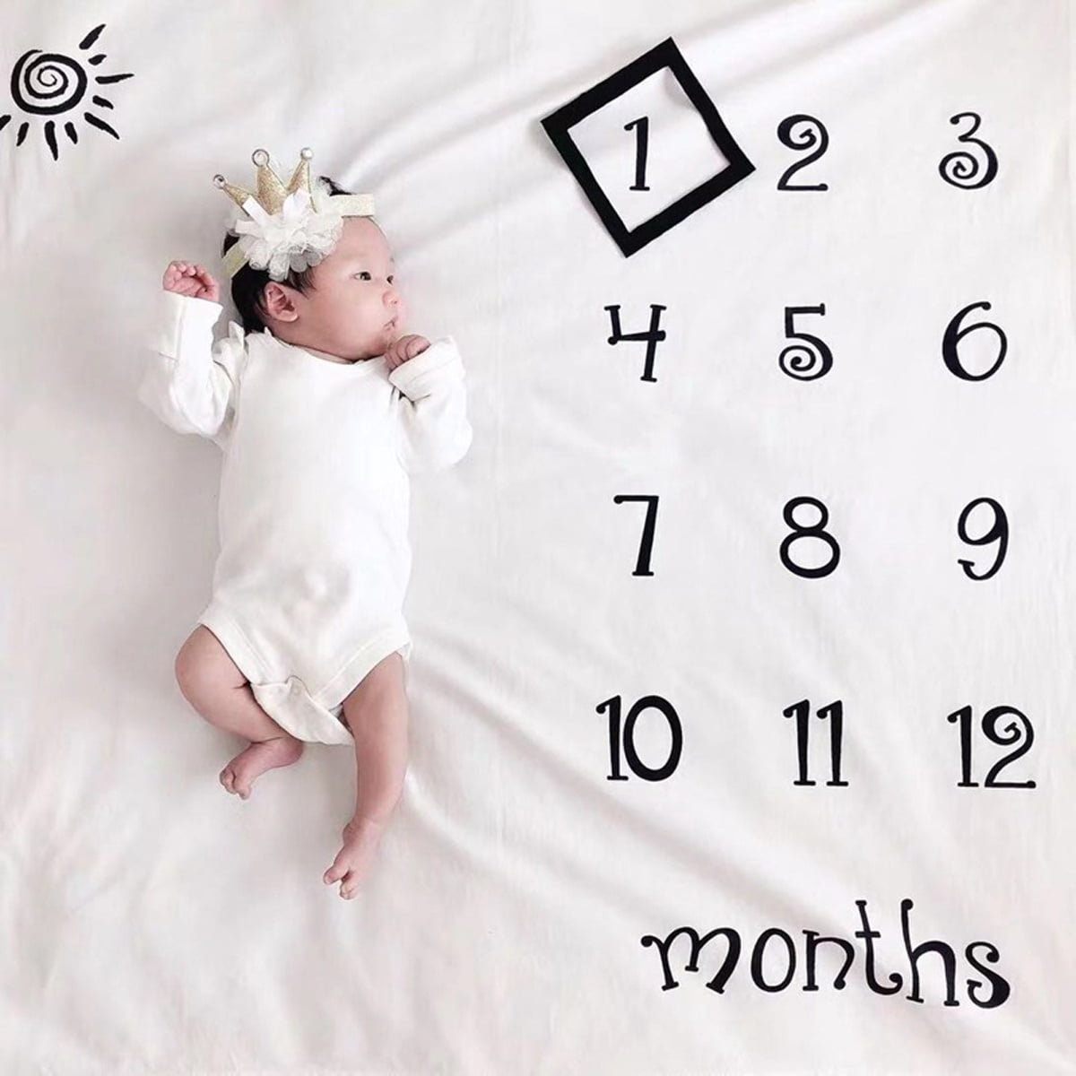 Baby Milestone Blanket Photography Background Prop Cloth Monthly Growth Photo Walmart