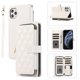 thumbnail image 1 of YEYKX Cartera for iPhone 11 Pro de 5,8 Pulgadas con Correa para Muñeca/hombro, 9 Ranuras para Tarjetas, Monedero con Cierre, Soporte de Cuero de Lujo, Funda Cell Phone a Cuadros, Blanco, 1 of 10