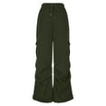 thumbnail image 5 of ZHYou Womens Plus Size Cargo Sweatpants,Wide Leg,Drawstring,Bottom Pants,Baggy Loose Casual Athletic Trousers,Army Green,Size XL, 5 of 6