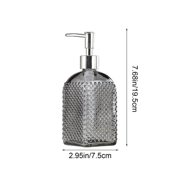 Qiweii 500ml Glass Hand Soap Dispenser Pump Bottle Refillable Lotion Bottle for Bathroom and Kitchen Use Press Pump Container with Modern Design