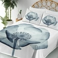 thumbnail image 3 of Ambesonne Teal White Fitted & Top Sheet Set with Shams, Complex Nature Theme, Teal White, 3 of 5