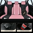 thumbnail image 5 of Coverado Car Seat Covers Full Set, Luxury Faux Leather Seat Protectors, Universal Fit for Cars, SUVs, Trucks-Black&Pink, 5 of 8