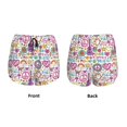 thumbnail image 3 of Fuzoiu Peace Love and Dove Flower Power Print Women's Athletic Shorts, Double-Layer Running Shorts with Pocket,Women's Workout Shorts for Yoga, Gym, and Workouts-Medium, 3 of 7