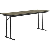 Correll 3/4" High Pressure Folding Seminar Table in Brown Hickory