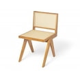 thumbnail image 2 of Christopher Knight Home Mid-Century Modern Rattan Dining Chairs, Solid Wood Frame, Woven Seat, Natural, Set of 2, 2 of 13