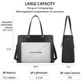 thumbnail image 4 of Lubardy 15.6 Inch Laptop Tote Bag for Women Waterproof Leather Handbag Classy Large Capacity Computer Briefcase for Work Professional Shoulder Bag Business Office, 4 of 8