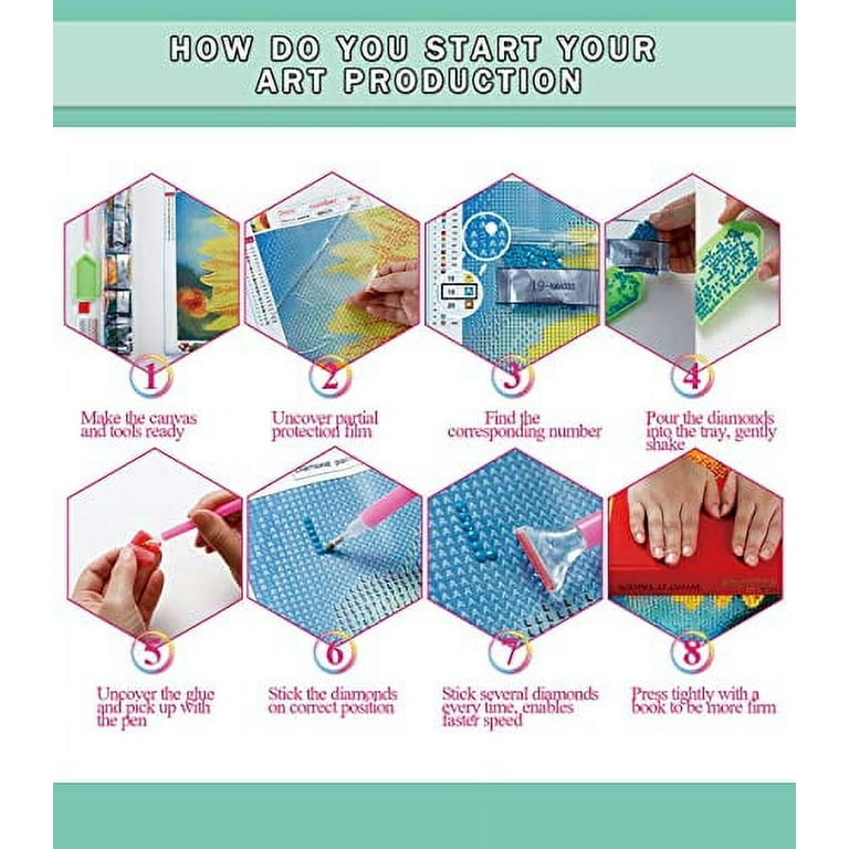 AOKLLA Diamond Painting Kits for Adults Clearance, 4 Pack Halloween Diamond  Art Kits for Kids, DIY 5D Round Full Drill Crafts Diamond dots Home Wall
