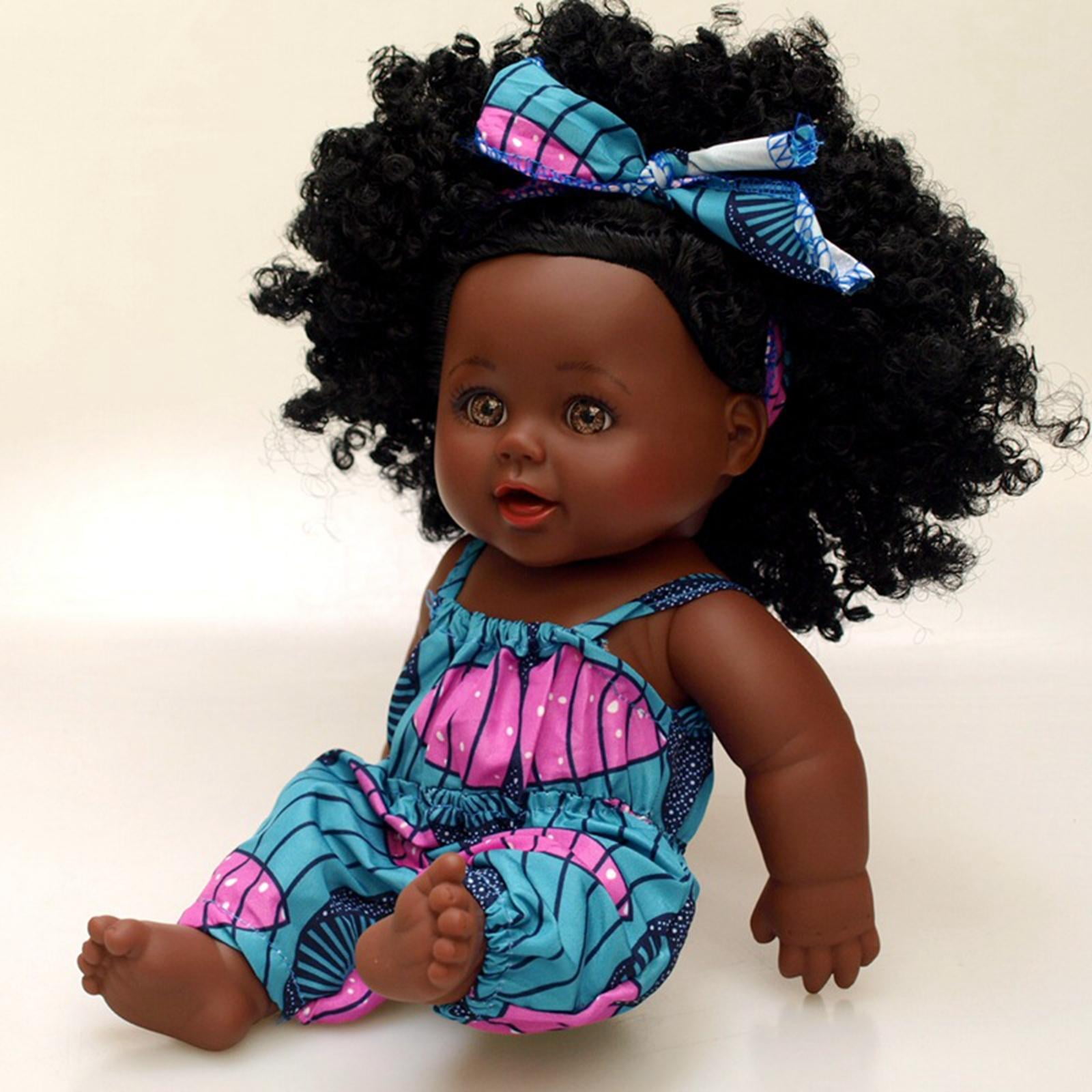 Lipstore Baby Doll 30cm Diy African Baby Doll Black Girl Doll Birthday Baby Multicolour Height 30cm