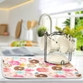 thumbnail image 4 of FREEAMG Dish Drying Mat Donut Rose Flower Microfiber Absorbent Drying Pad Heat Resistant Kitchen Countertop Island Protector Holiday Gift 16"× 18", 4 of 6